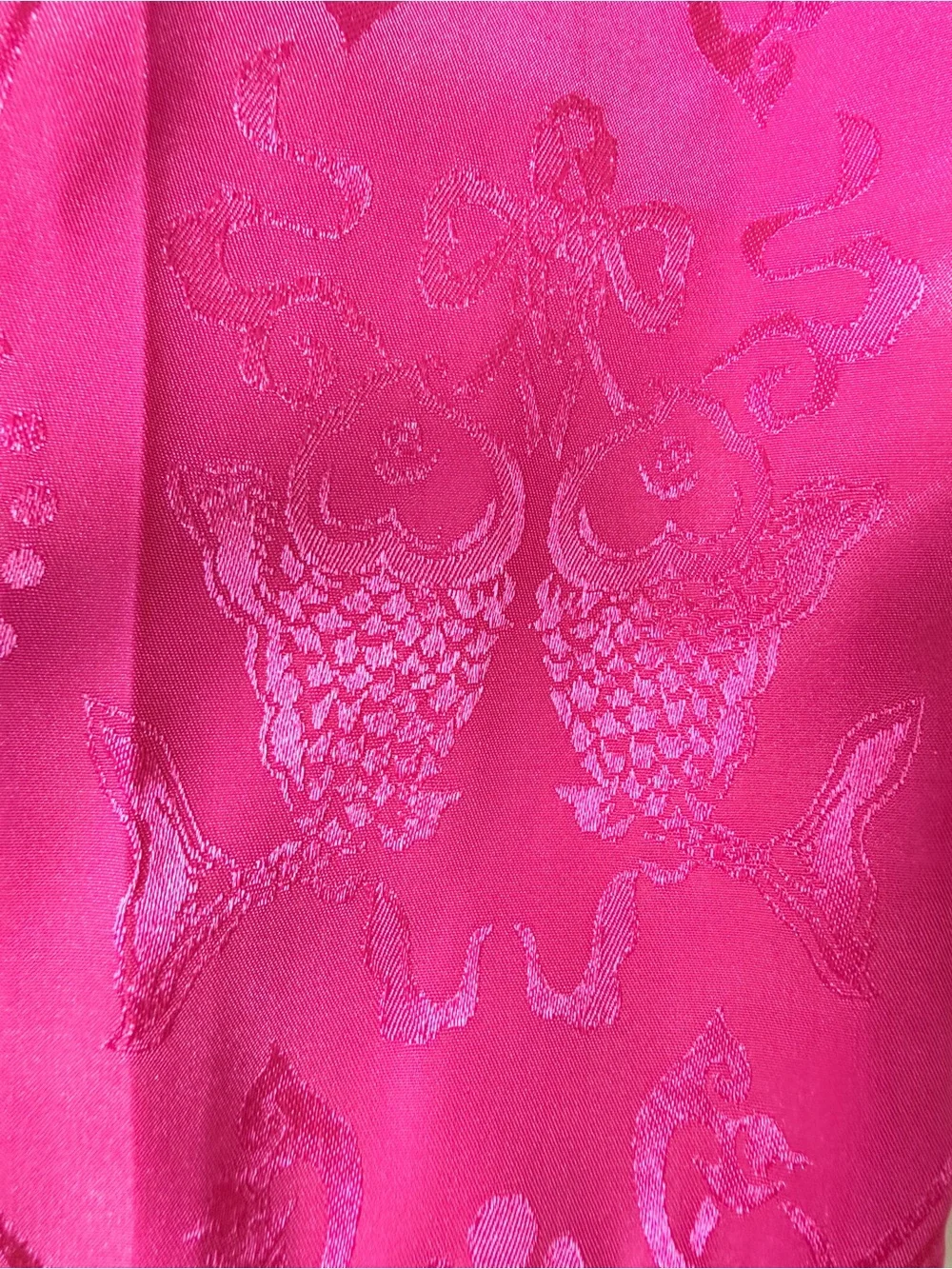 Fuchsia Pink Satin Brocade Tang Suit Pants Youth L